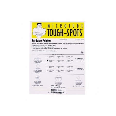 Diversified Biotech Tough-Spots, Laser, 3/8" Dia, Orange, 3840/pk, 3840PK 247131O